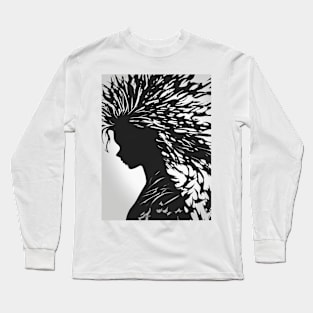 Hedgehogs Shadow Silhouette Anime Style Collection No. 35 Long Sleeve T-Shirt